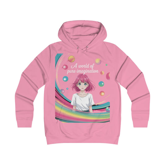 Colorful Girlie College Hoodie, Cute Sweatshirt, Rainbow Art Pullover, Gift for Her, Cozy Fashion, Trendy Streetwear