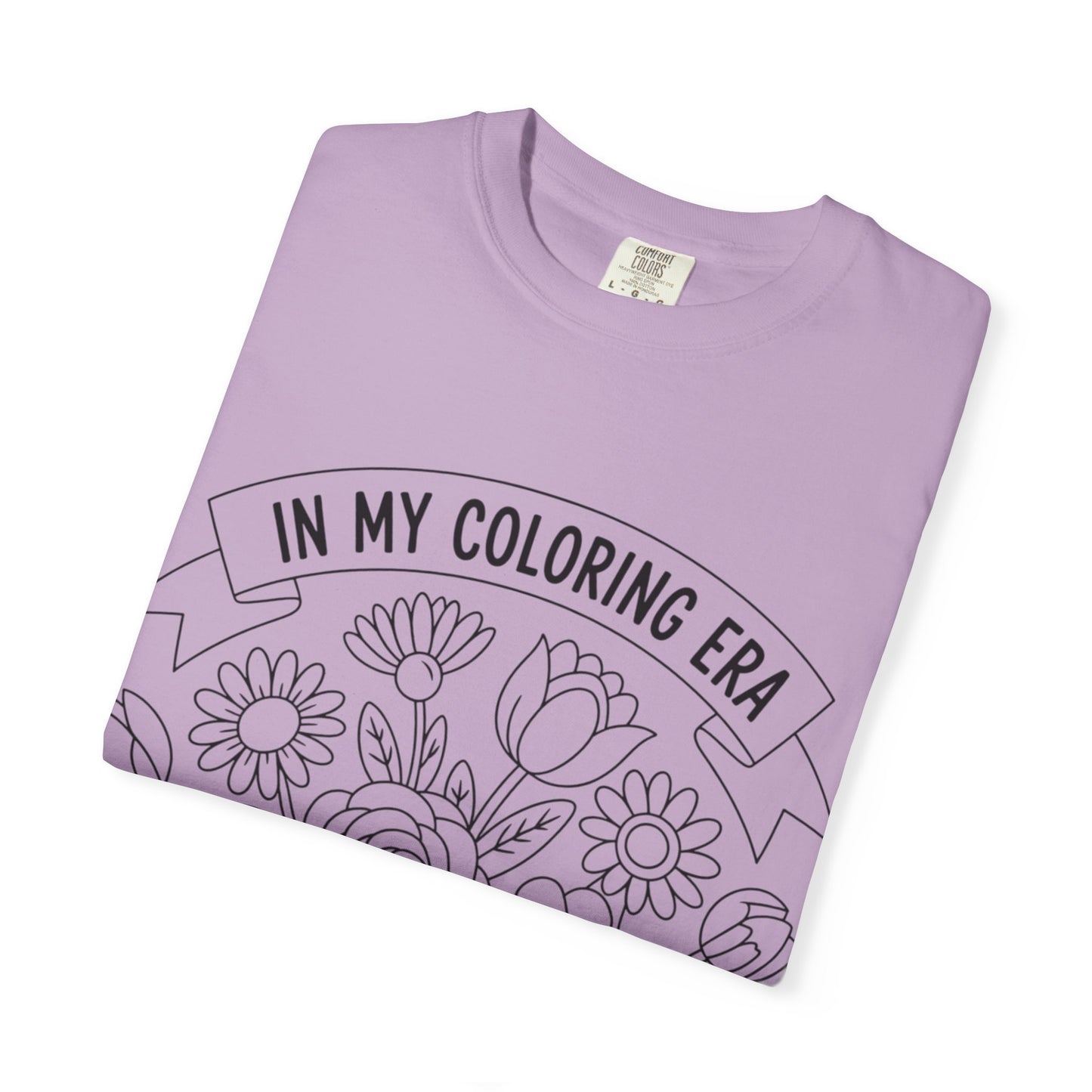 Coloring Era T-Shirt, Floral Graphic Tee, Unisex Gift, DIY Coloring Tee, Relaxed Fit Shirt, Creative Apparel