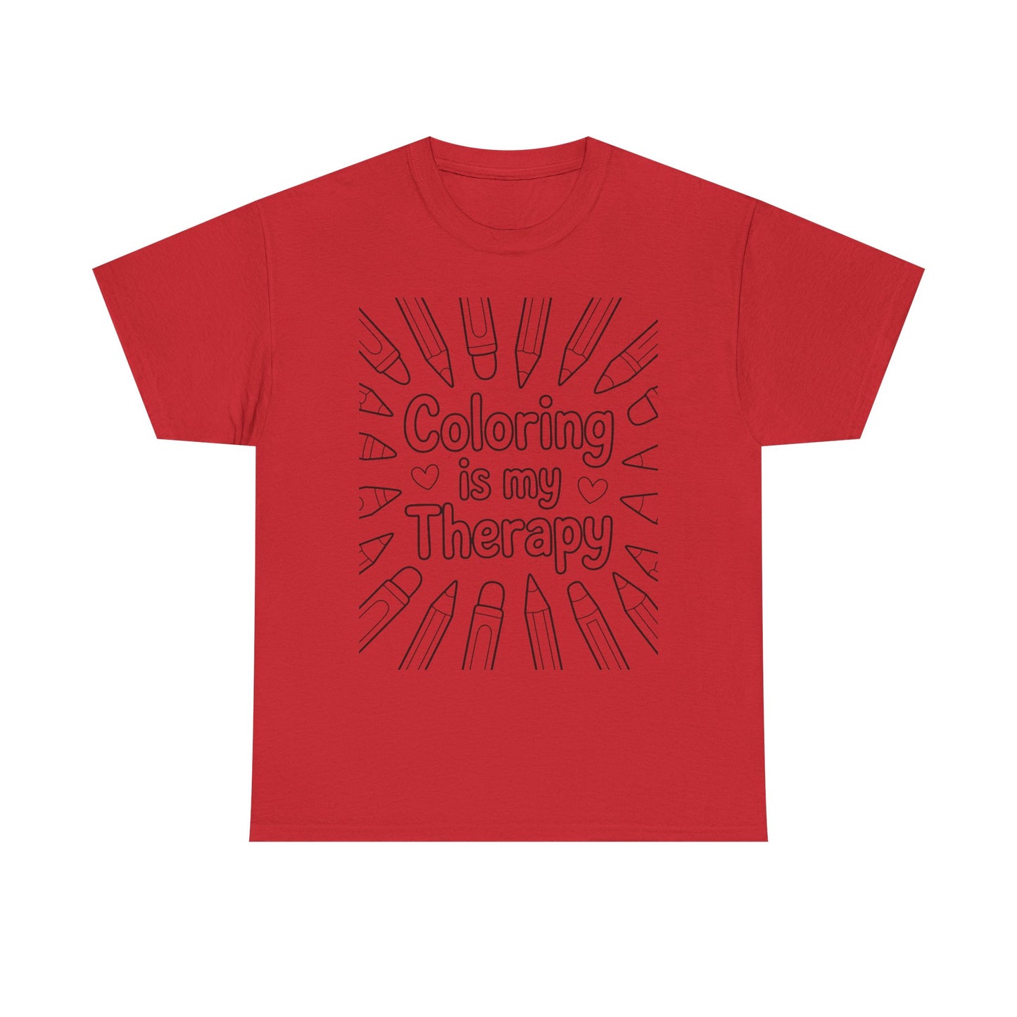 Coloring is My Therapy Tee, Relaxation Gift, Unisex Cotton Tee, Art Lover Shirt, Stress Relief Apparel, Fun Gift for Kids