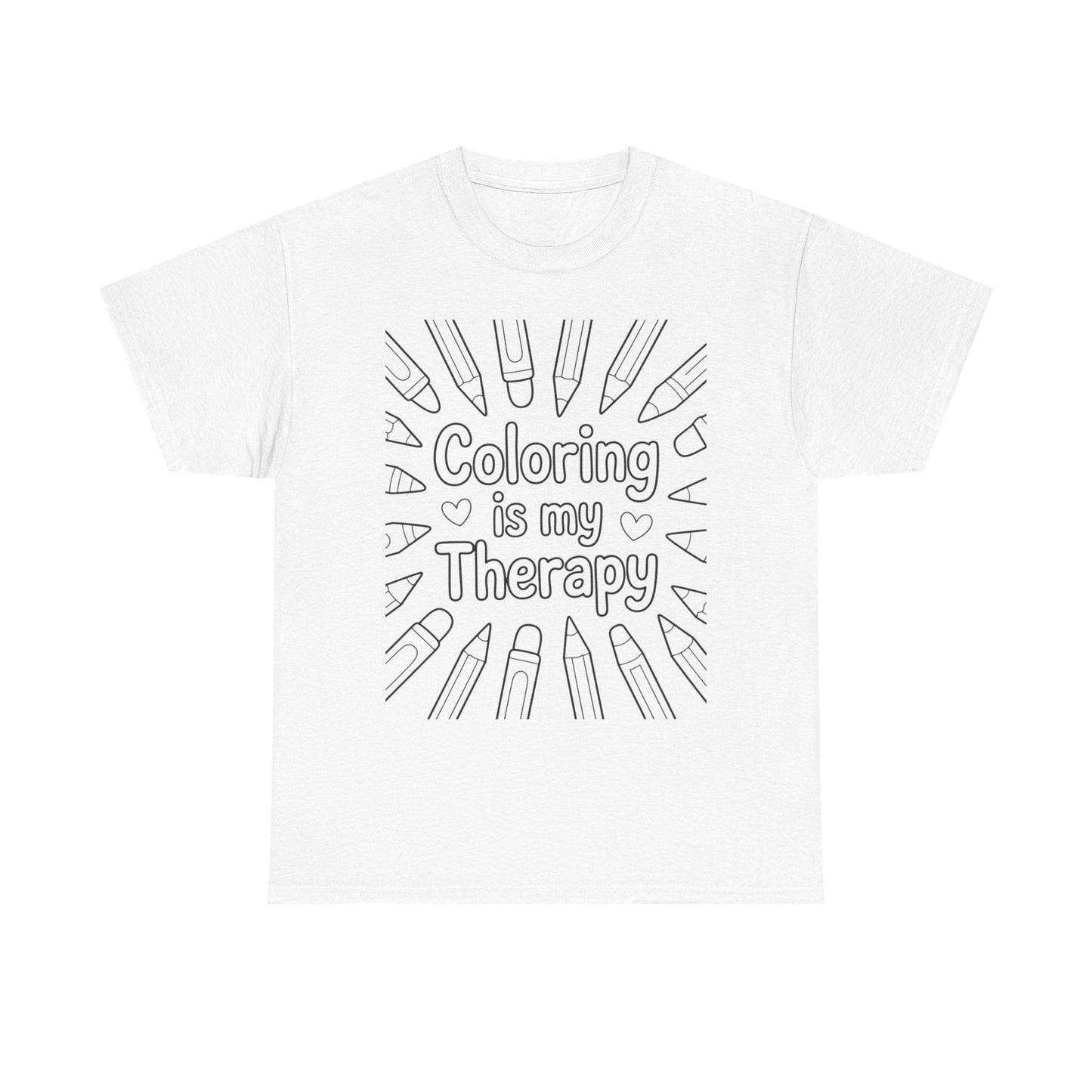 Coloring is My Therapy Tee, Relaxation Gift, Unisex Cotton Tee, Art Lover Shirt, Stress Relief Apparel, Fun Gift for Kids