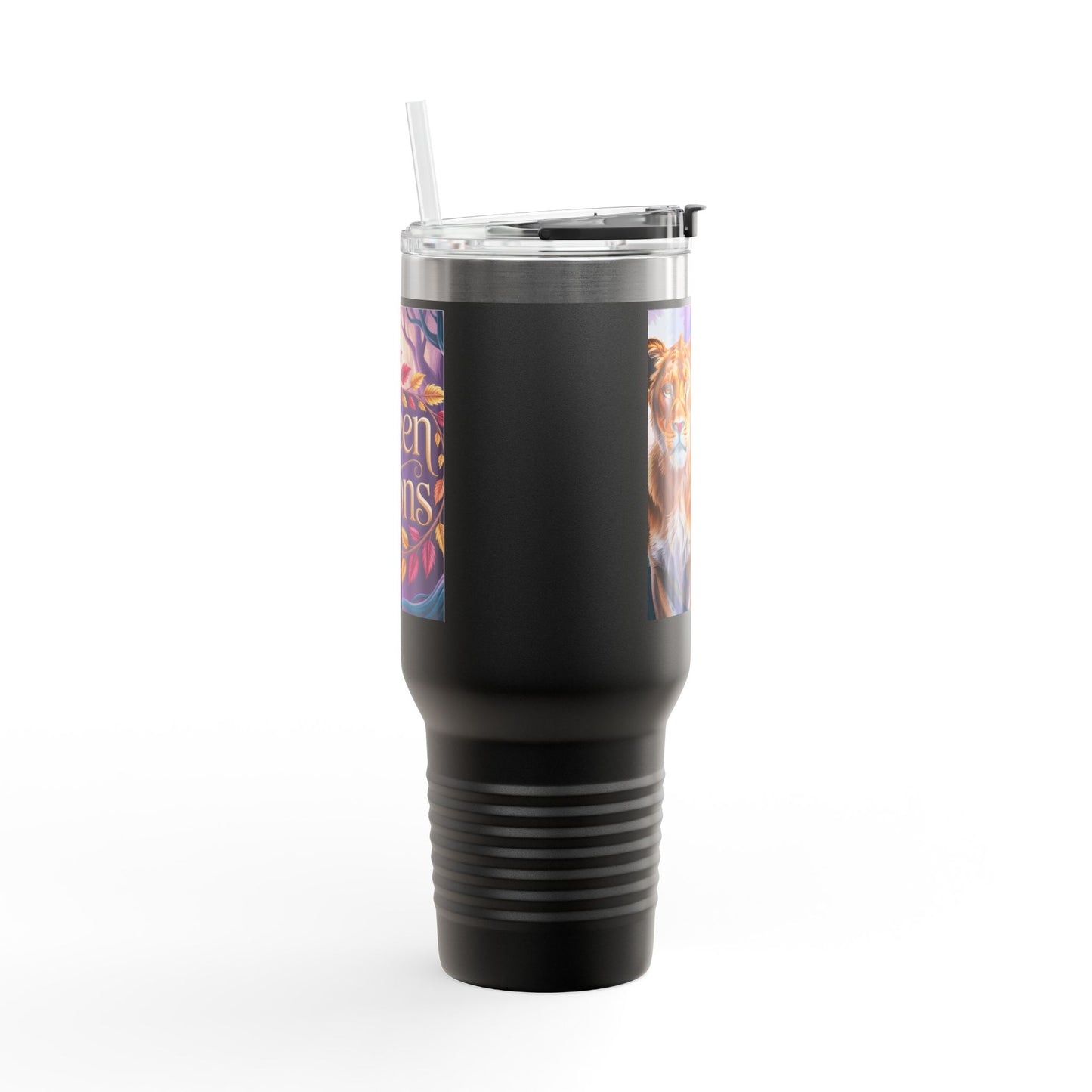Copy of Copy of Queen Lion Insulated Travel Mug - 40oz, Travel Tumbler, Motivational Mug, Lion Gift, Royal Drinkware, Animal Lover Accessory