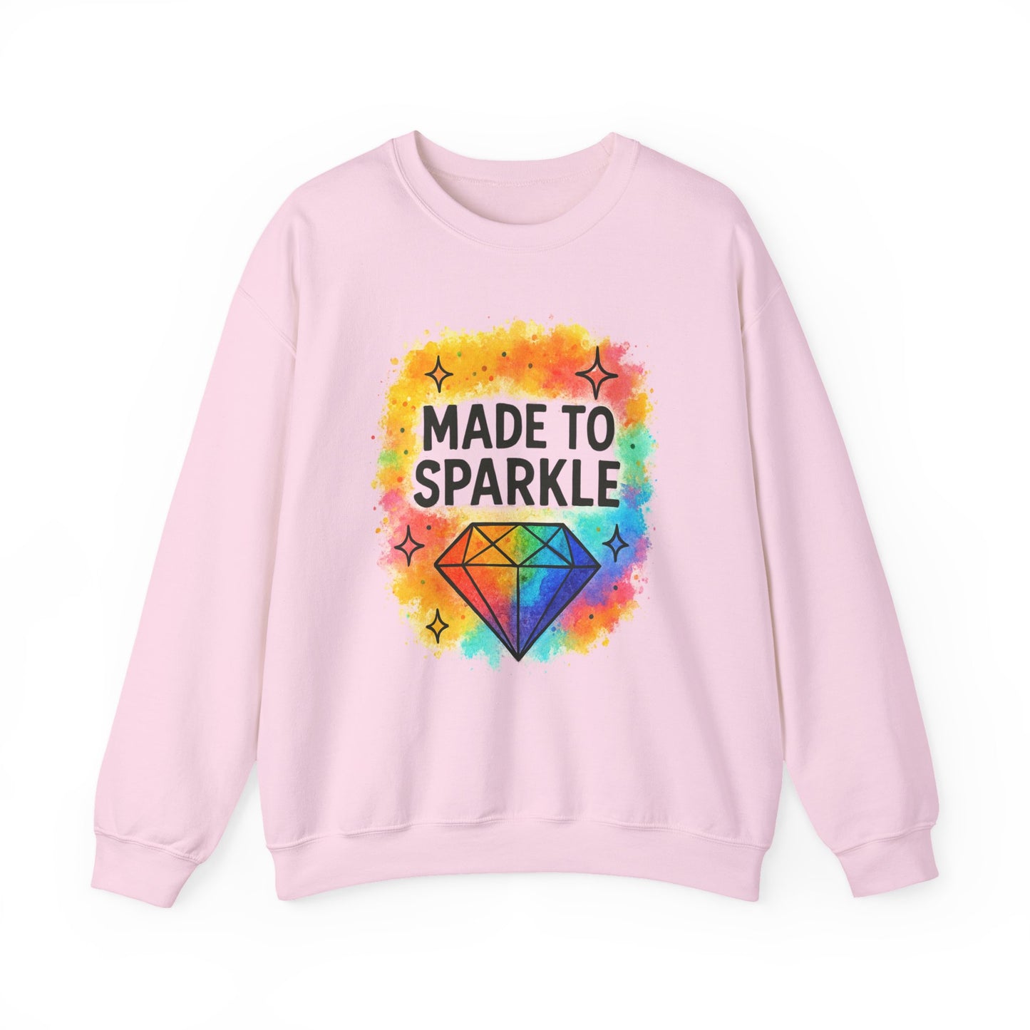 Colorful Sparkle Crewneck Sweatshirt - Perfect for Celebrations, Gifts, Cozy Days, Rainbow Vibes, Unisex Style