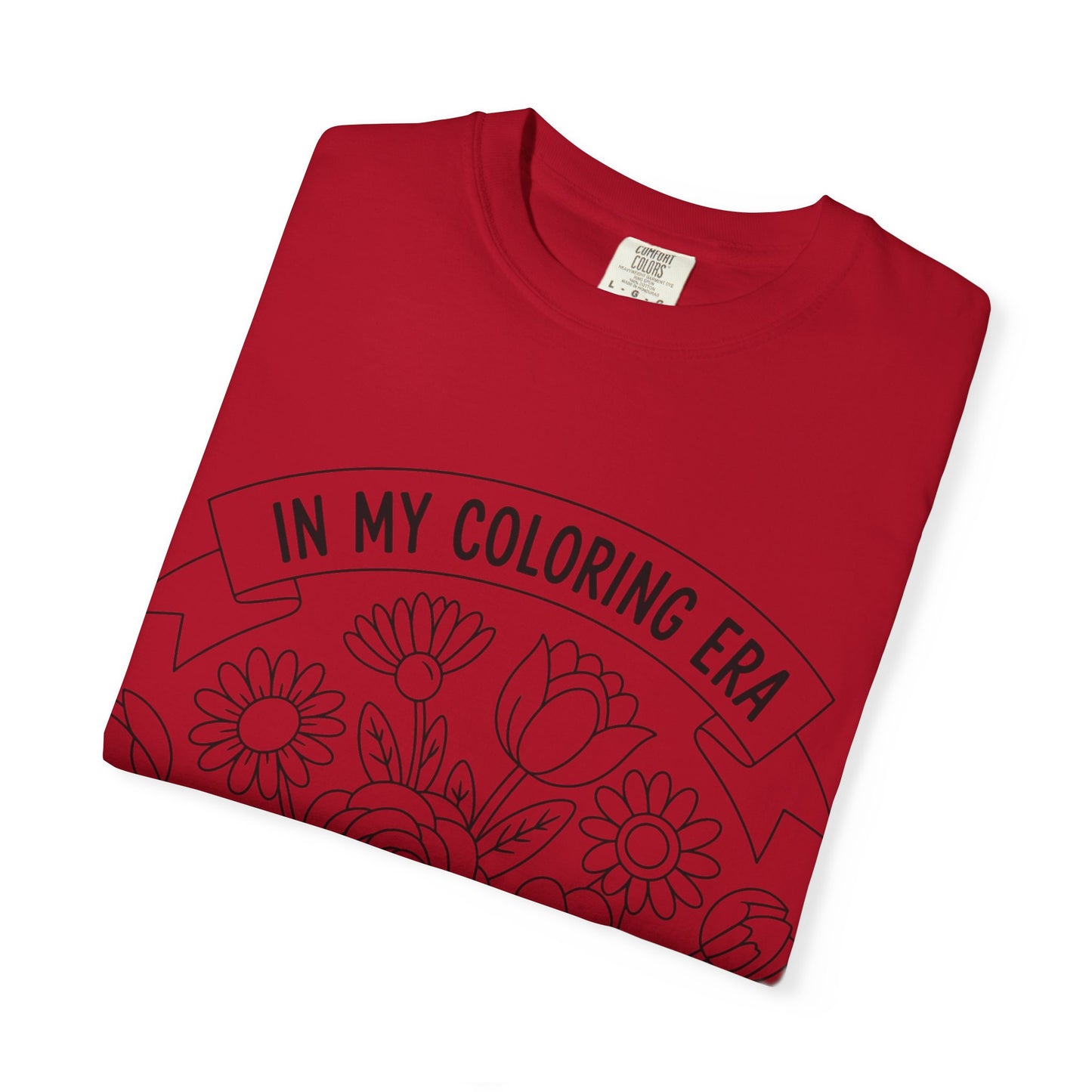 Coloring Era T-Shirt, Floral Graphic Tee, Unisex Gift, DIY Coloring Tee, Relaxed Fit Shirt, Creative Apparel