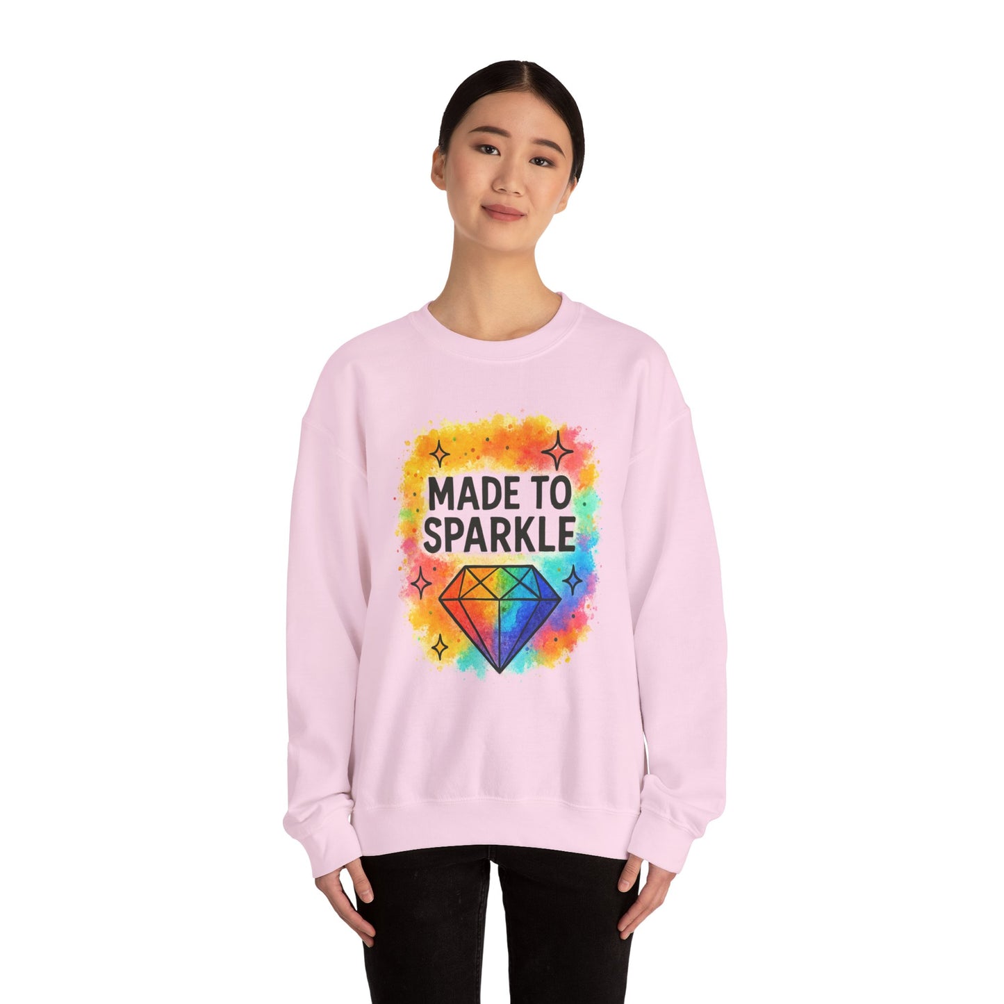 Colorful Sparkle Crewneck Sweatshirt - Perfect for Celebrations, Gifts, Cozy Days, Rainbow Vibes, Unisex Style