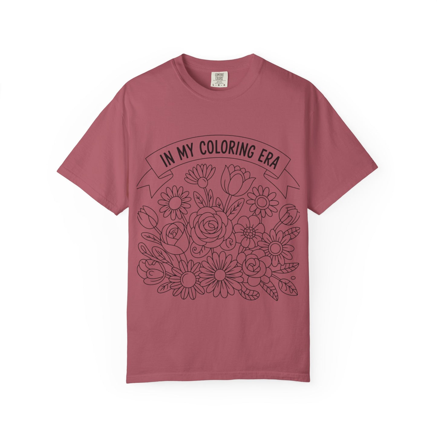 Coloring Era T-Shirt, Floral Graphic Tee, Unisex Gift, DIY Coloring Tee, Relaxed Fit Shirt, Creative Apparel