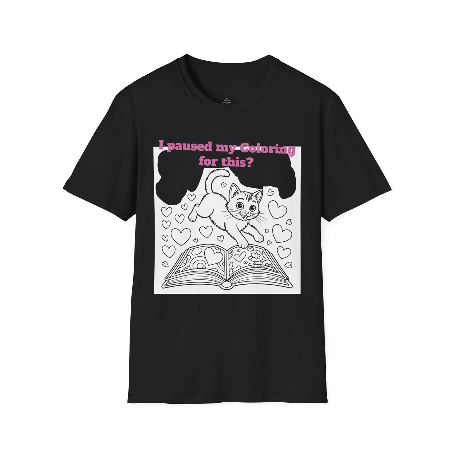 Cat Lover's Coloring Tee | Fun Unisex Softstyle T-Shirt for Creative Souls, Perfect for Gifts, Birthdays, and Cat Enthusiasts