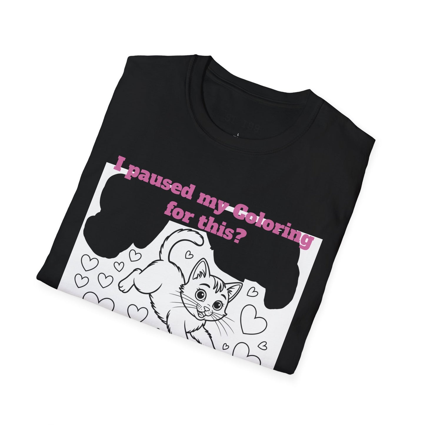 Cat Lover's Coloring Tee | Fun Unisex Softstyle T-Shirt for Creative Souls, Perfect for Gifts, Birthdays, and Cat Enthusiasts