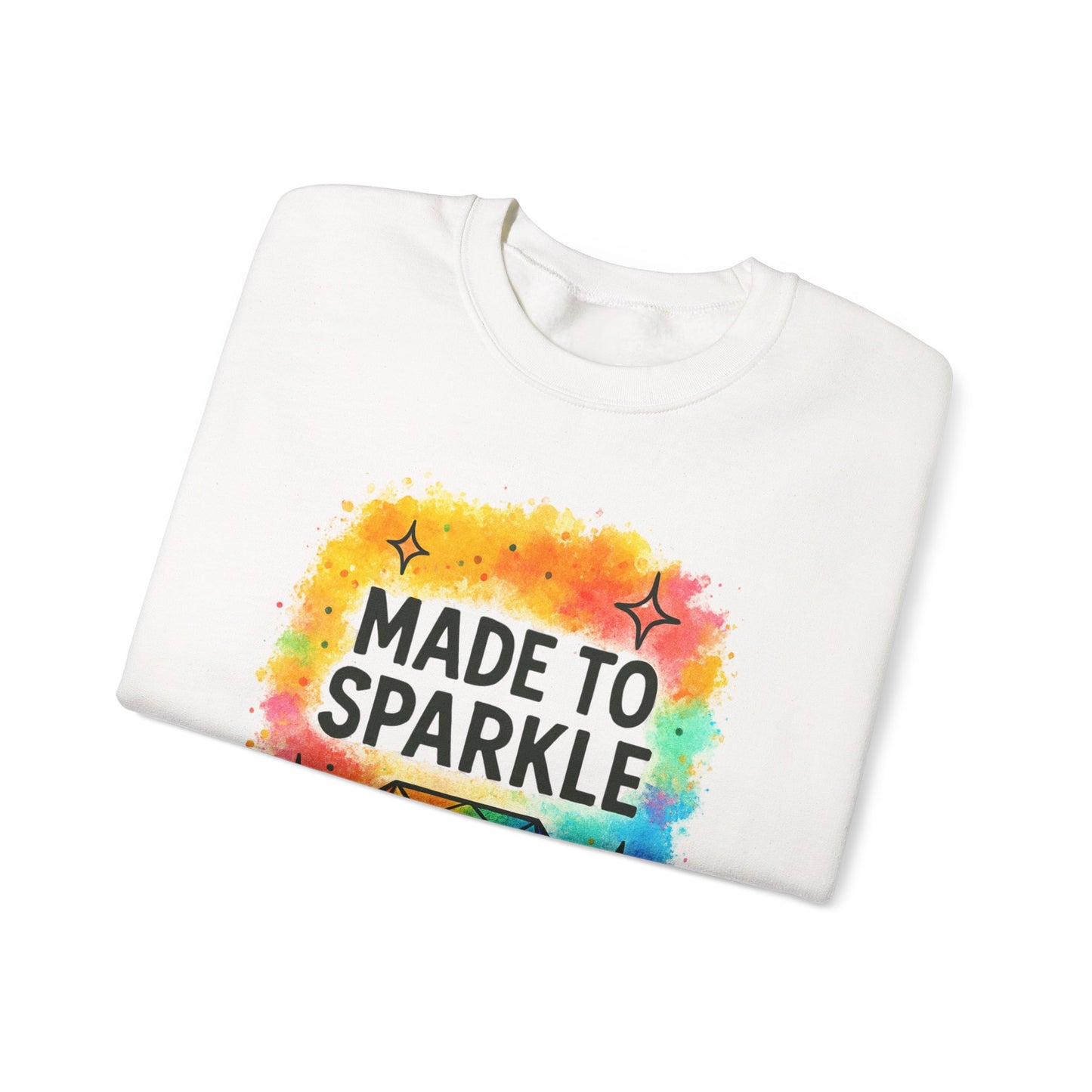 Colorful Sparkle Crewneck Sweatshirt - Perfect for Celebrations, Gifts, Cozy Days, Rainbow Vibes, Unisex Style