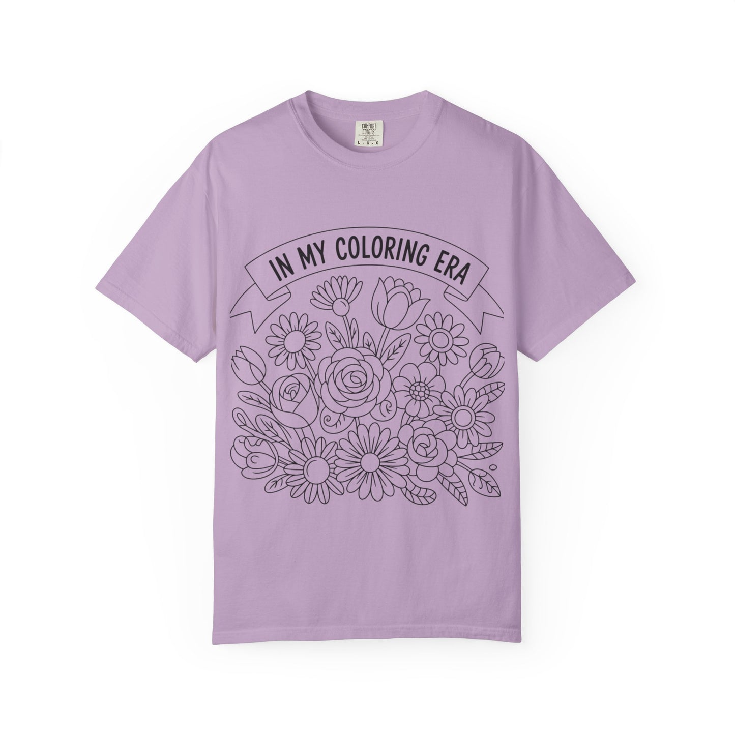 Coloring Era T-Shirt, Floral Graphic Tee, Unisex Gift, DIY Coloring Tee, Relaxed Fit Shirt, Creative Apparel