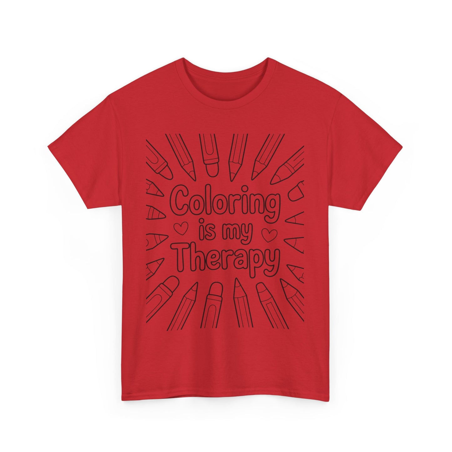 Coloring is My Therapy Tee, Relaxation Gift, Unisex Cotton Tee, Art Lover Shirt, Stress Relief Apparel, Fun Gift for Kids