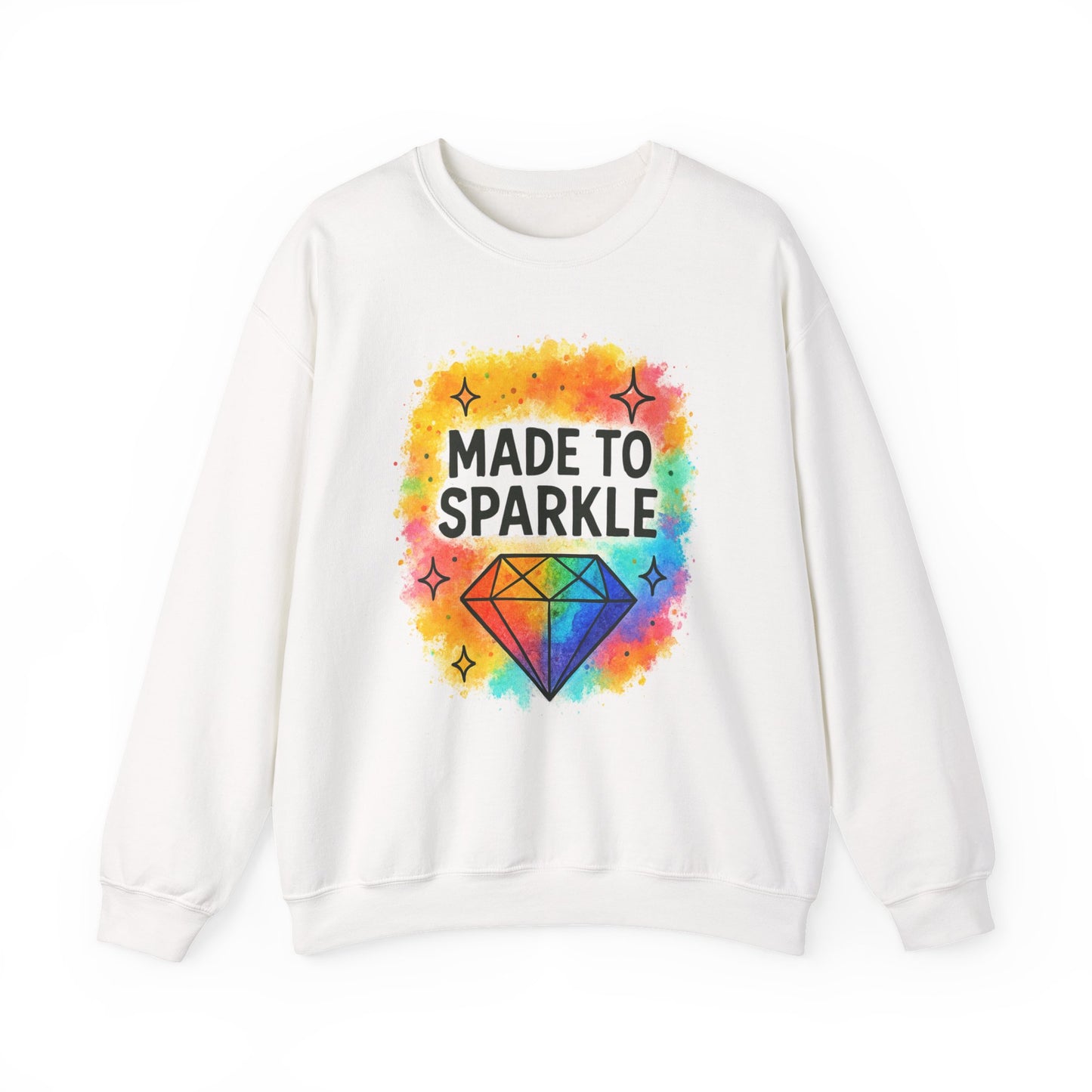 Colorful Sparkle Crewneck Sweatshirt - Perfect for Celebrations, Gifts, Cozy Days, Rainbow Vibes, Unisex Style