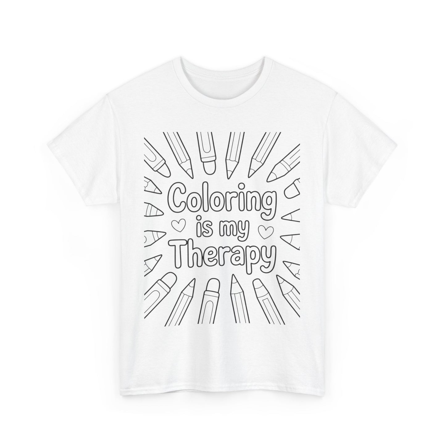 Coloring is My Therapy Tee, Relaxation Gift, Unisex Cotton Tee, Art Lover Shirt, Stress Relief Apparel, Fun Gift for Kids