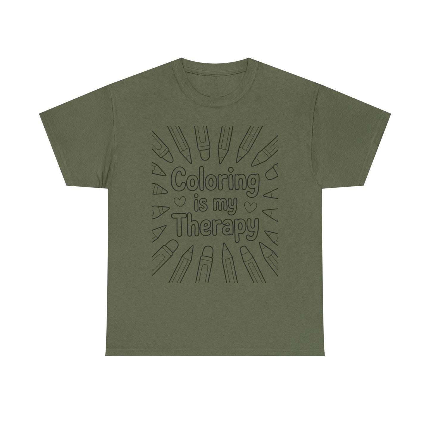 Coloring is My Therapy Tee, Relaxation Gift, Unisex Cotton Tee, Art Lover Shirt, Stress Relief Apparel, Fun Gift for Kids