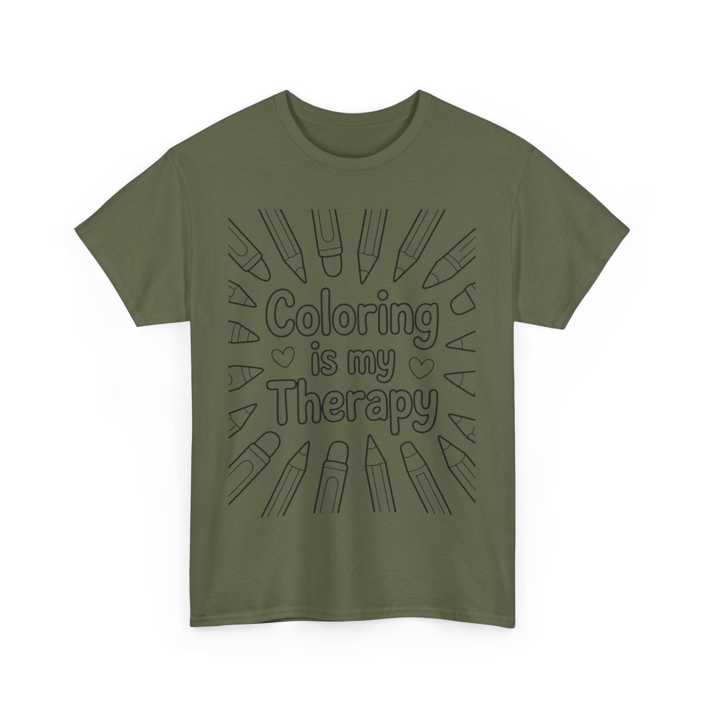 Coloring is My Therapy Tee, Relaxation Gift, Unisex Cotton Tee, Art Lover Shirt, Stress Relief Apparel, Fun Gift for Kids